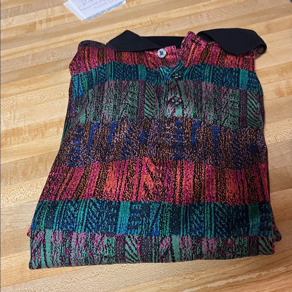 Men’s L/S double mercerized pattern 3 button knit shirt